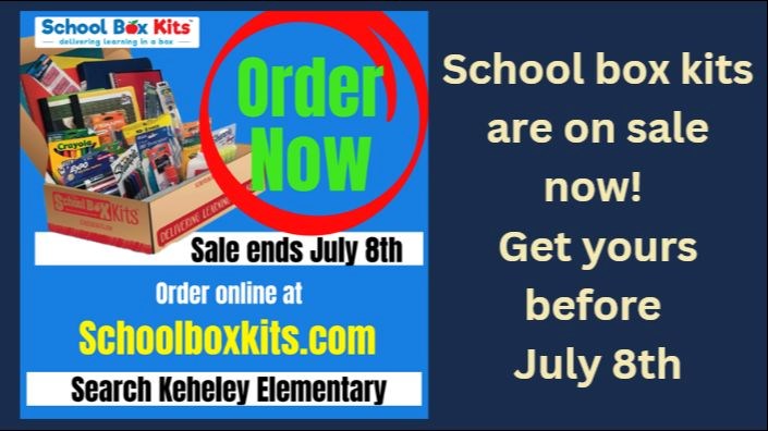 Box of school supplies - School box kits are on sale now! Get yours before July 8th